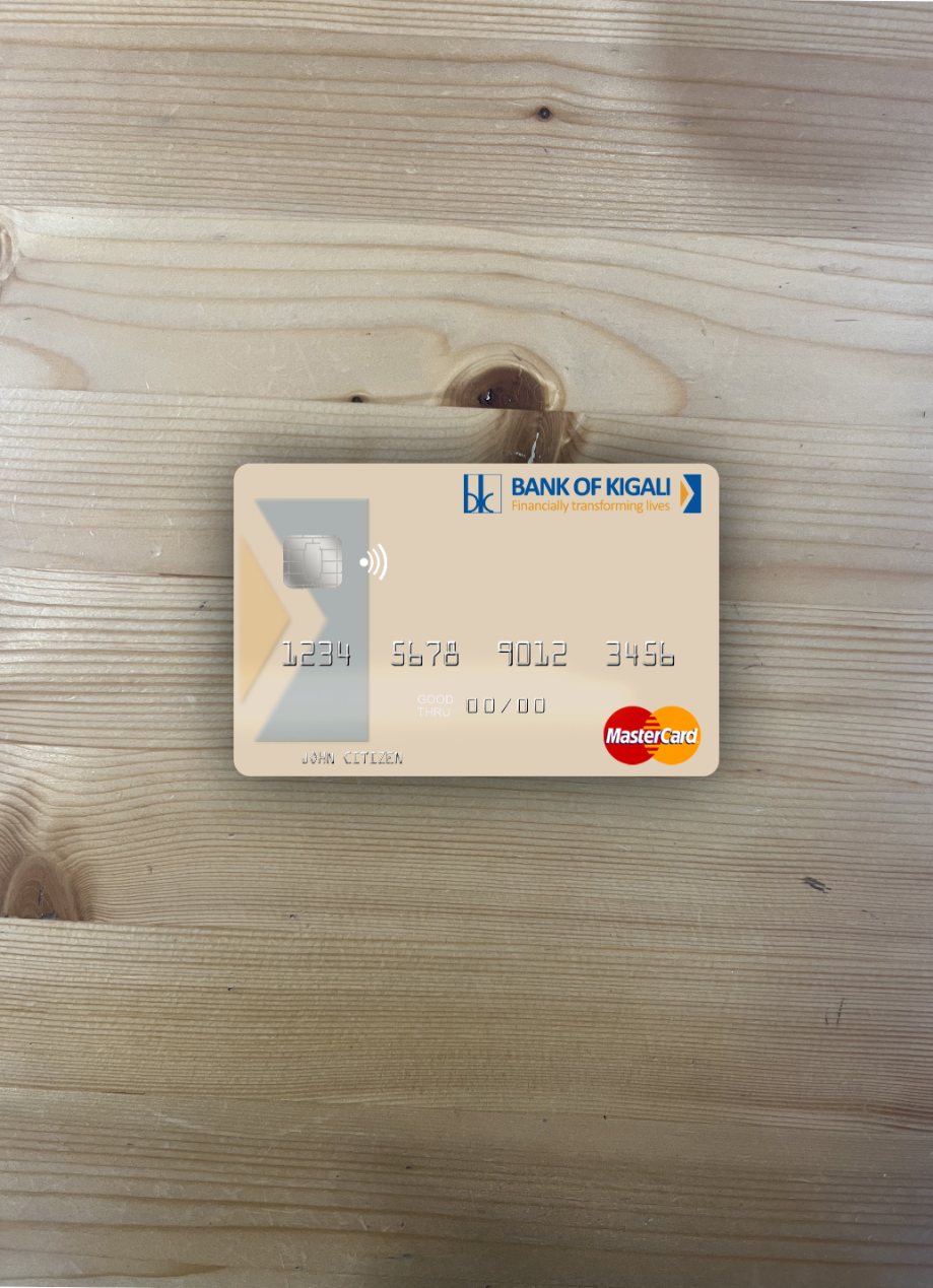 Download Rwanda Bank of Kigali mastercard photolook front Photoshop template